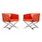 Manhattan Comfort Hollywood Lounge Accent Chair in Orange and Polished Chrome, PK2 2-AC050-OR - alternate 1